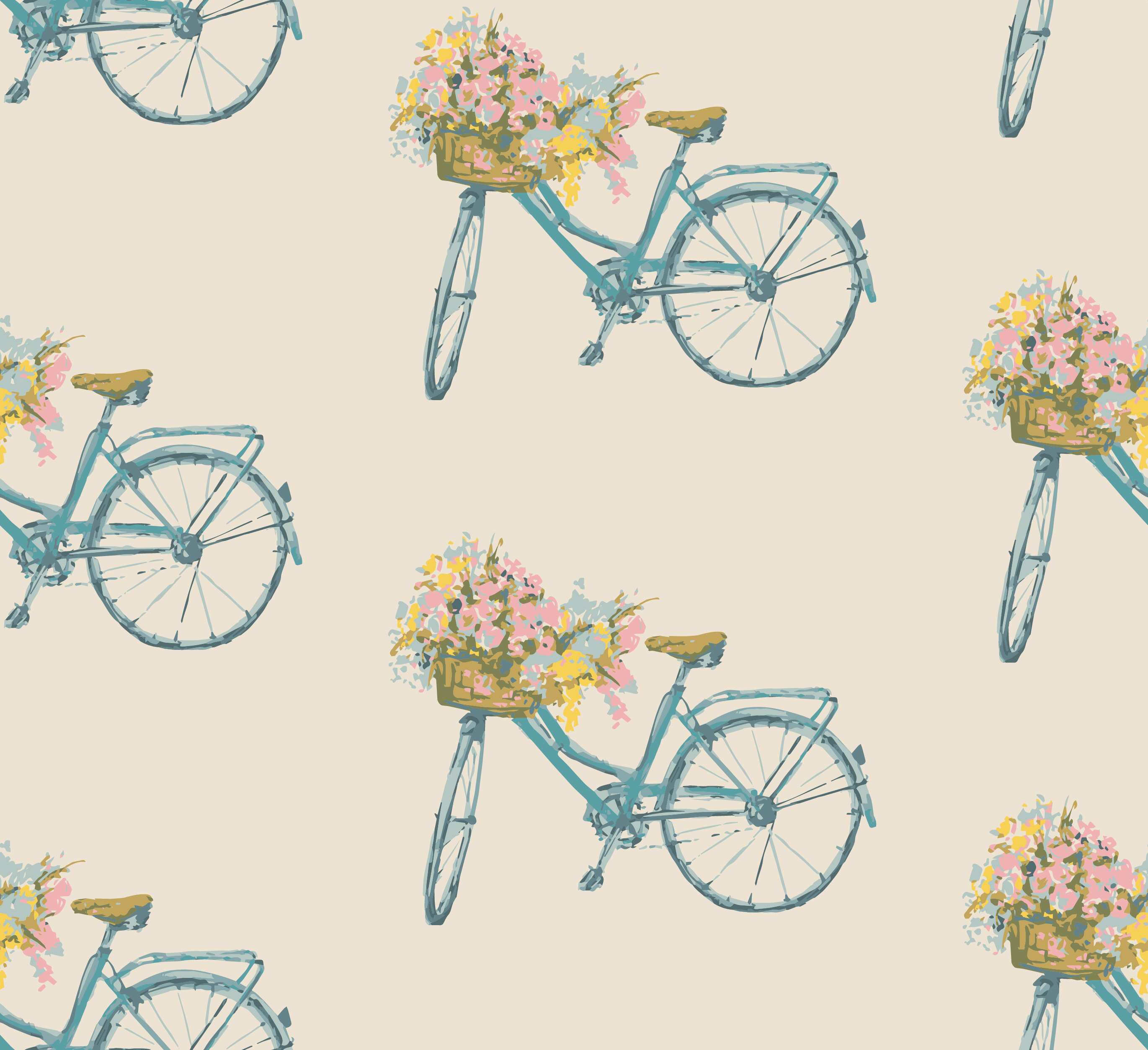 Floral Bicycle Print