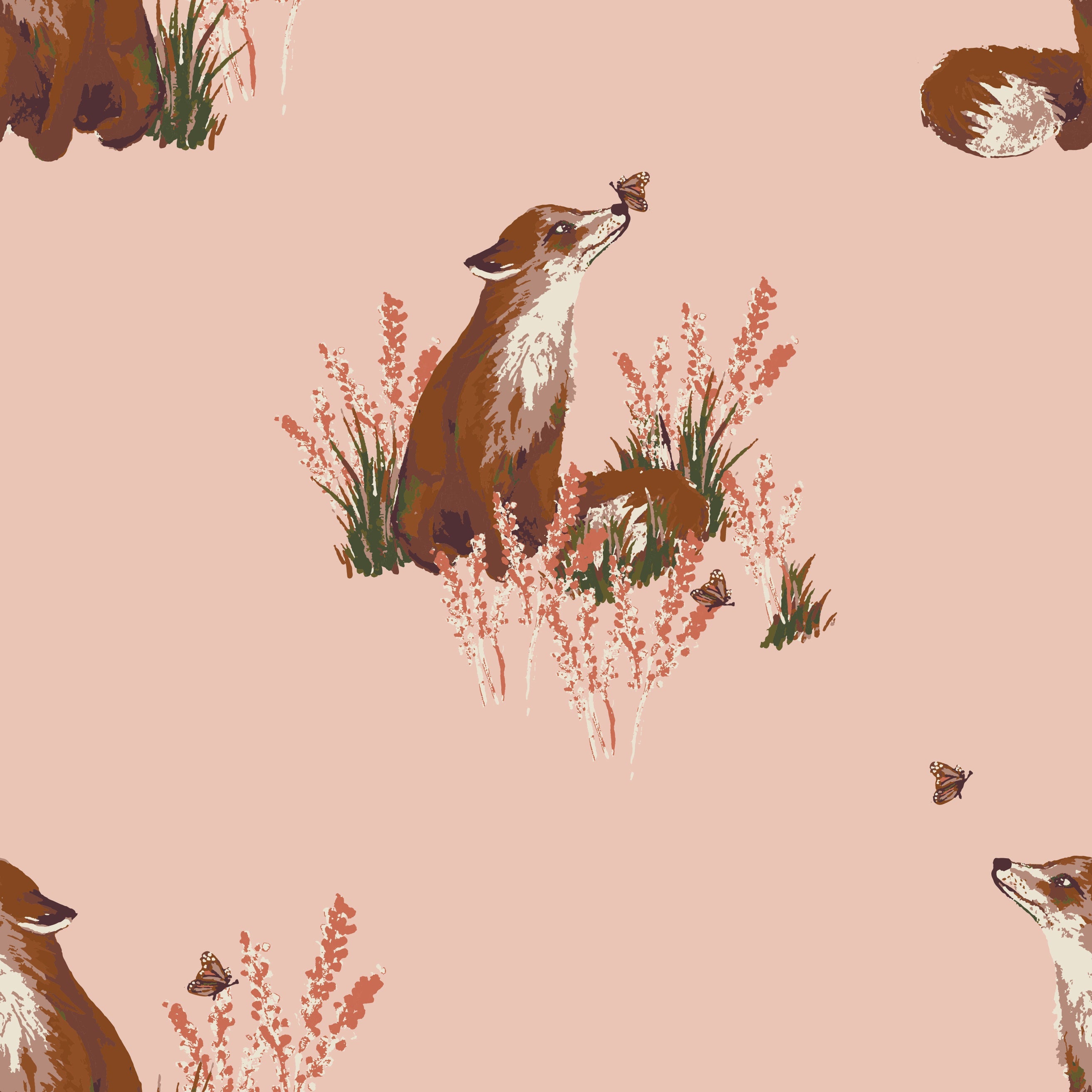 Floral Fox Print