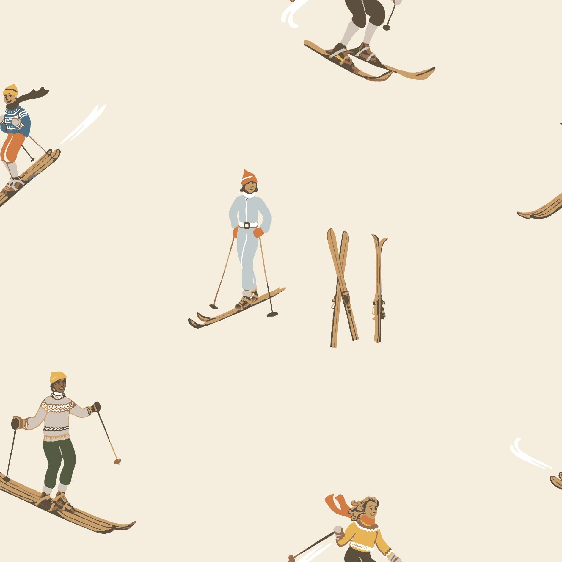 Vintage Natural Ski Print