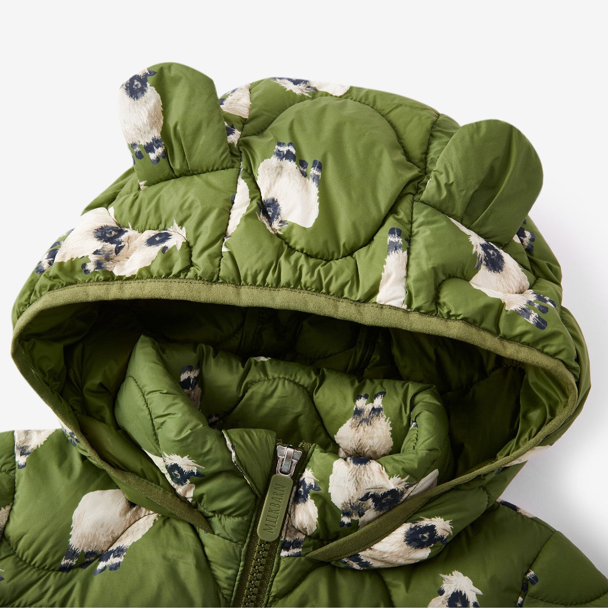 Valais Sheep Lightweight Down Hooded Jumpsuit Hood Detail