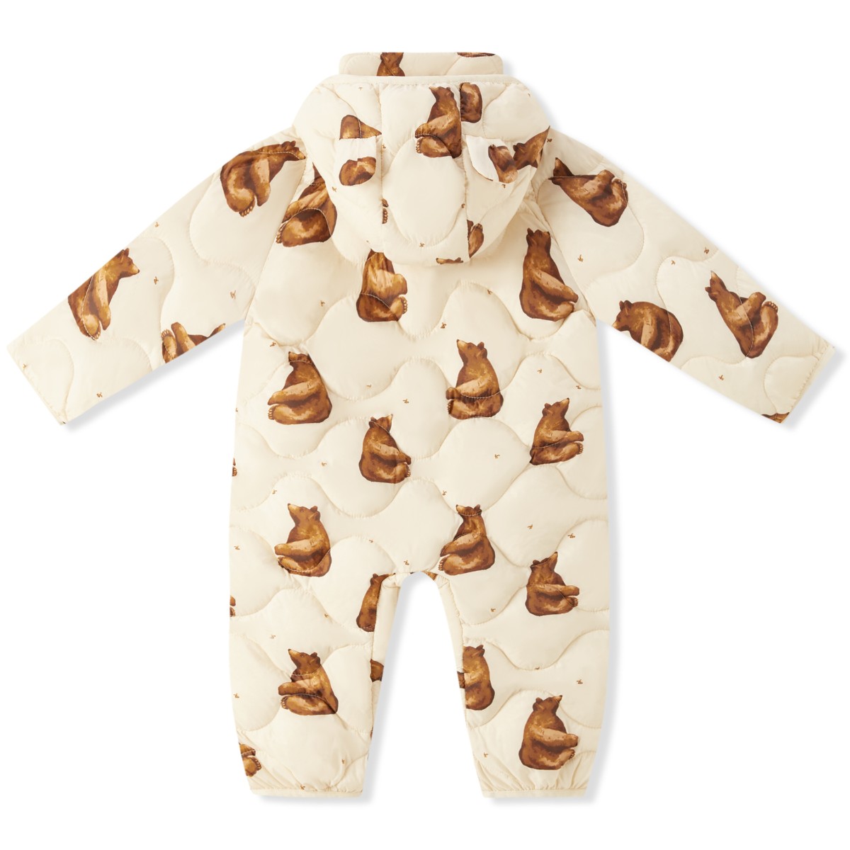 Honey Bear Lightweight Down Hooded Jumpsuit Back