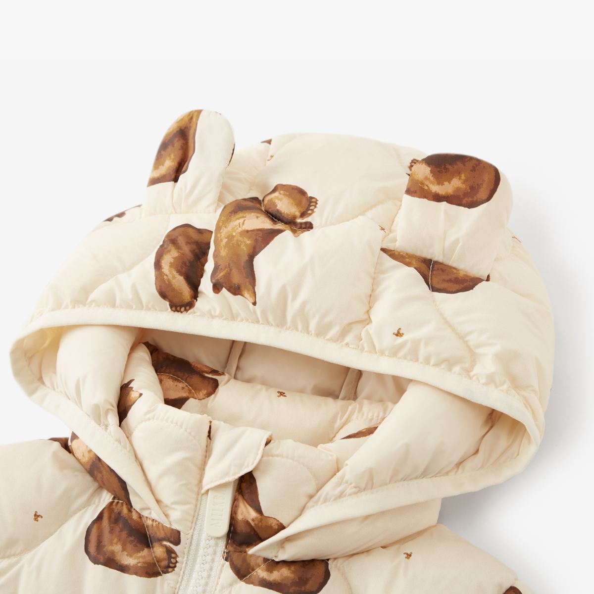 Honey Bear Lightweight Down Hooded Jumpsuit Hood