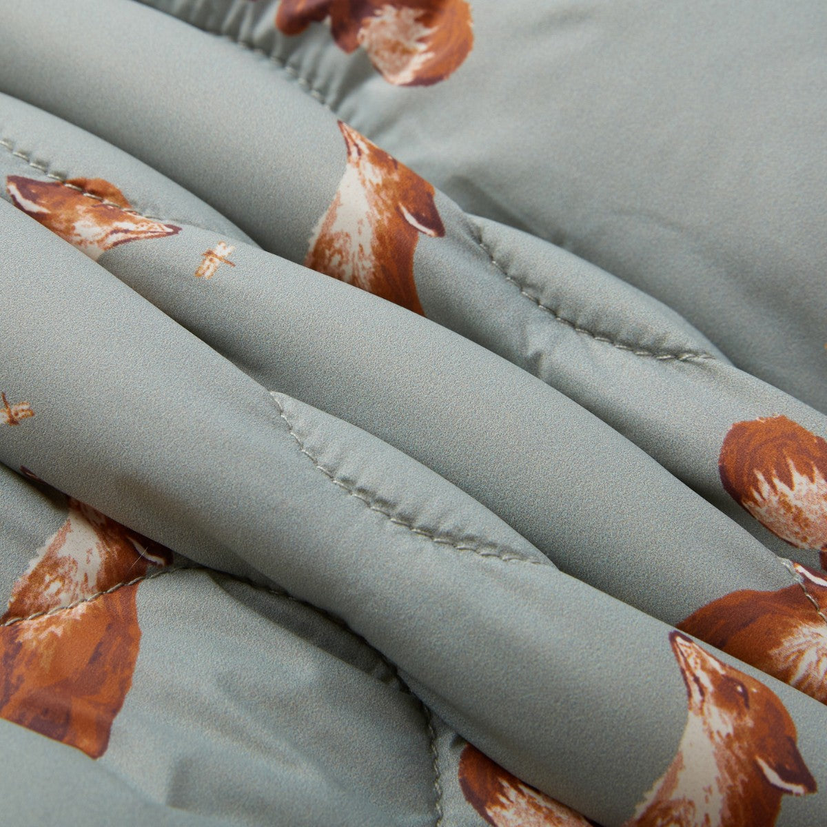 Fox Lightweight Down Hooded Jumpsuit Fabric Detail