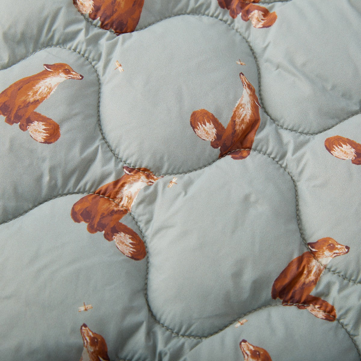 Fox Lightweight Down Quilted Hooded Jumpsuit Quilting Detail