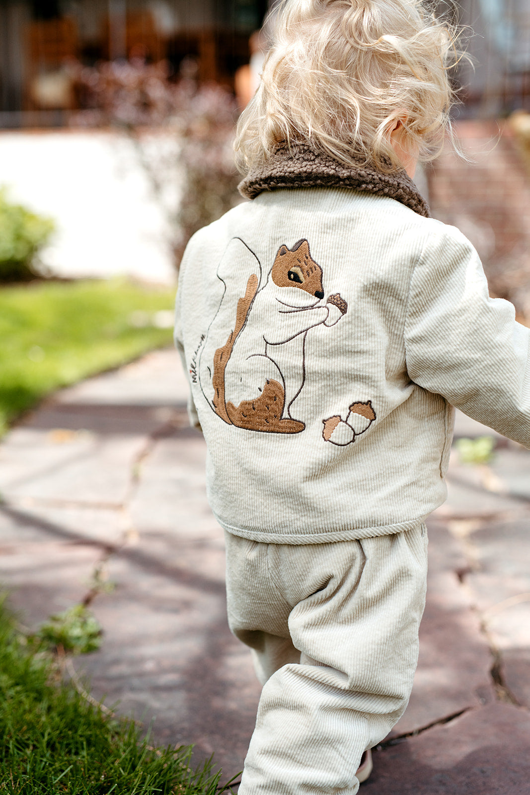 Beige Chipmunk Corduroy Sherpa Reversible Jacket