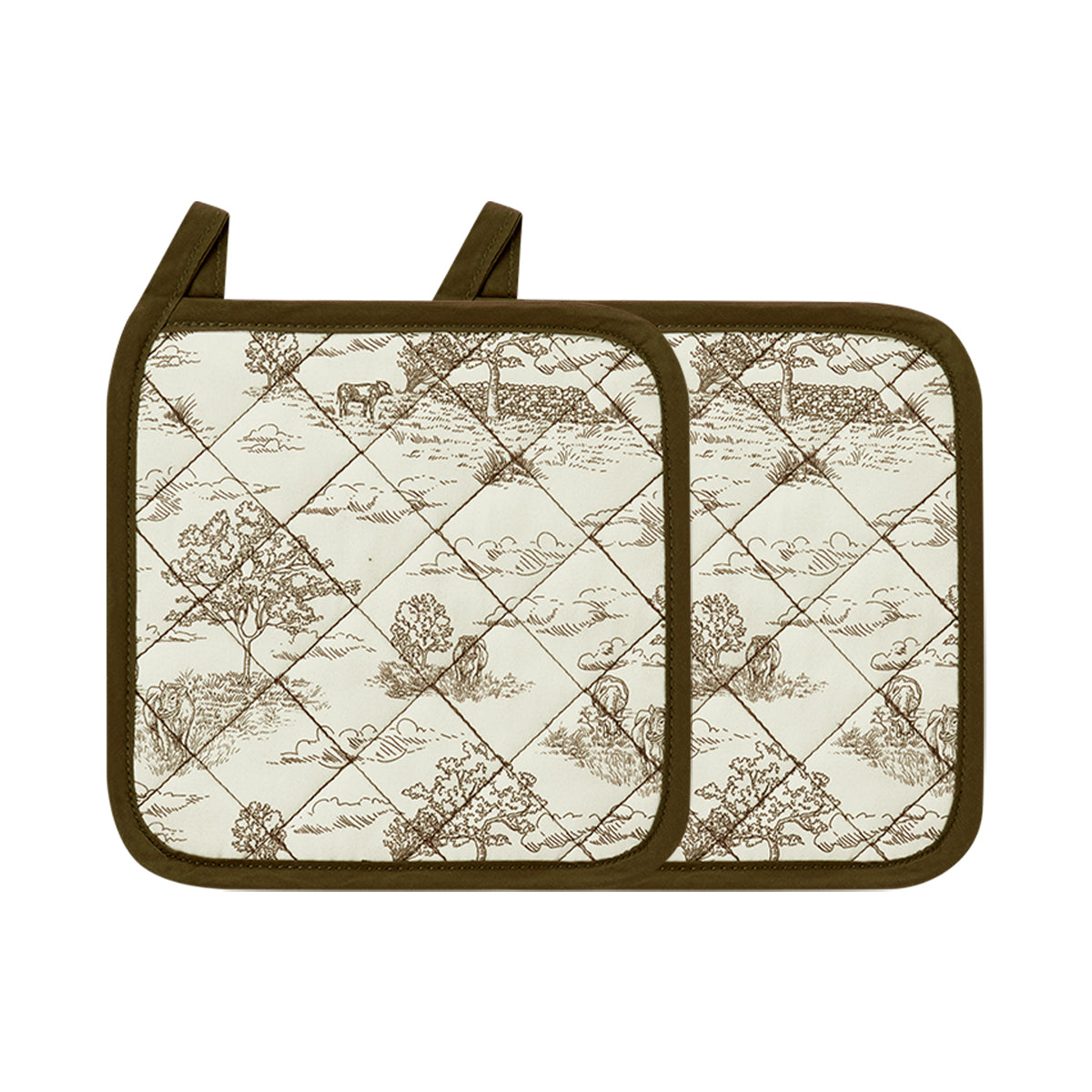 Country Toile Hot Pad Set