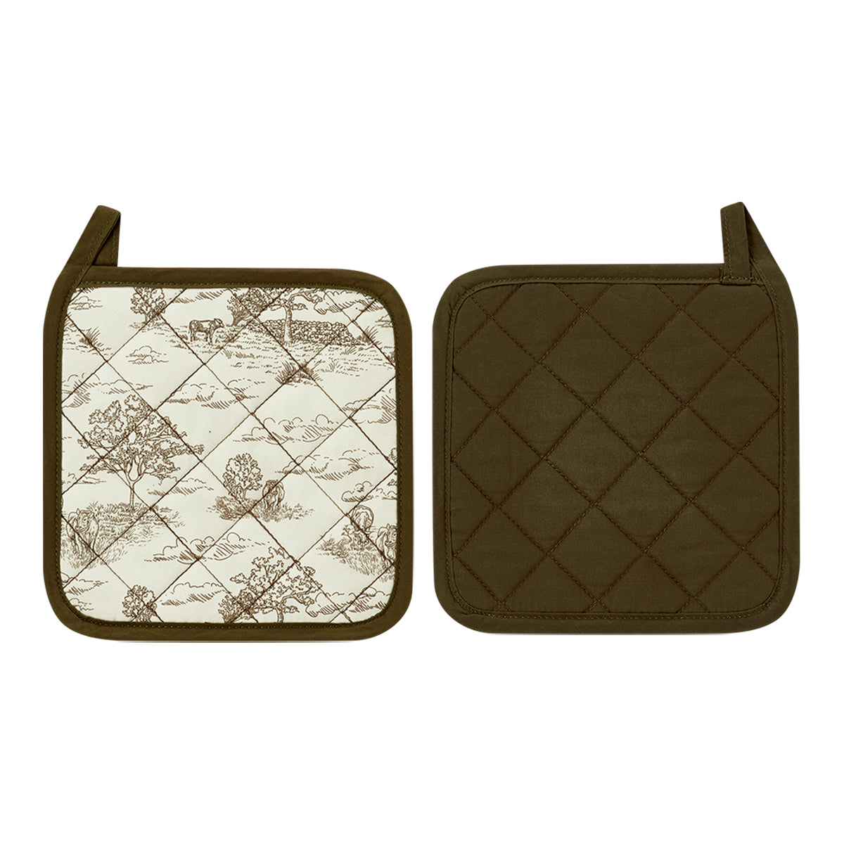 Country Toile Hot Pad Set