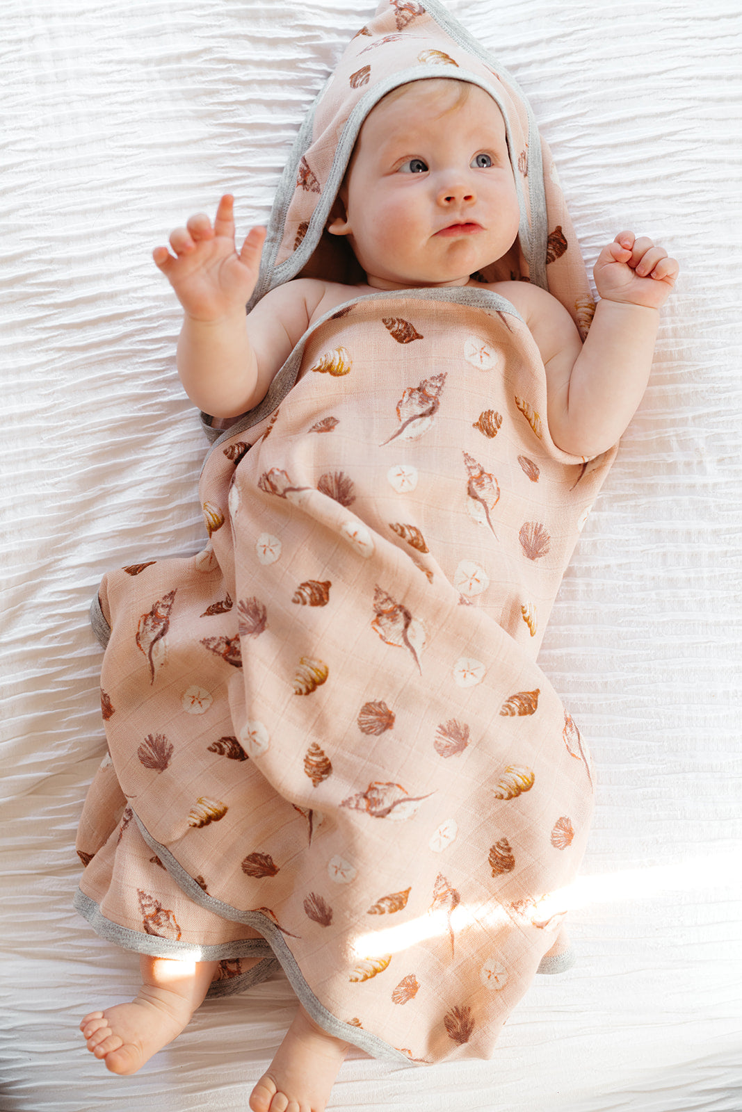 Seashells Hooded Swaddle Blanket