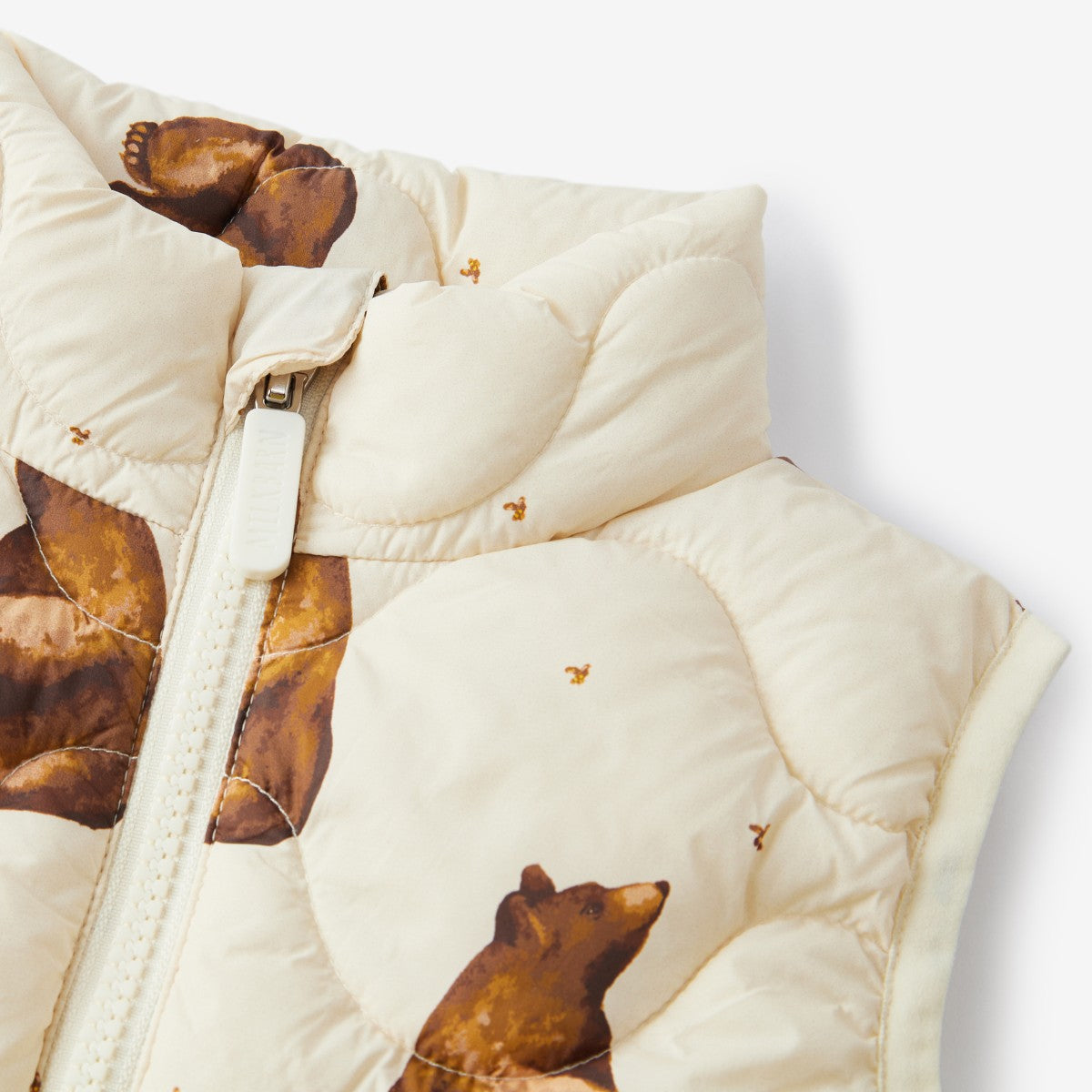 Honey Bear Lightweight Down Vest Collar