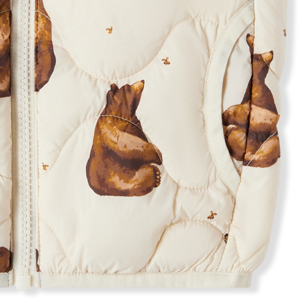 Honey Bear Lightweight Down Vest Pocket Flat