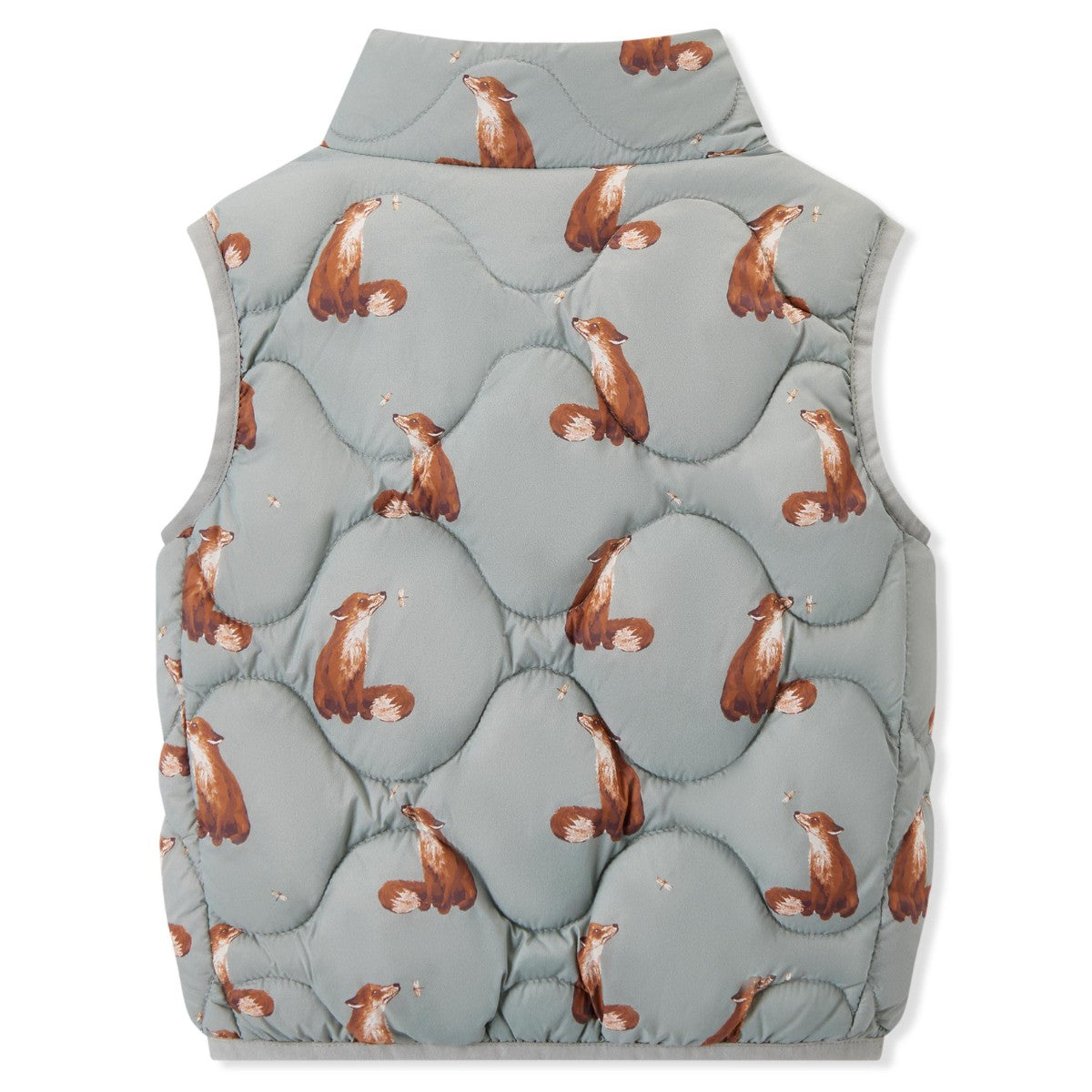 Milkbarn Kids Nylon Down Vest Fox baby Apparel Cold Weather in Gold Fox fabric Detail