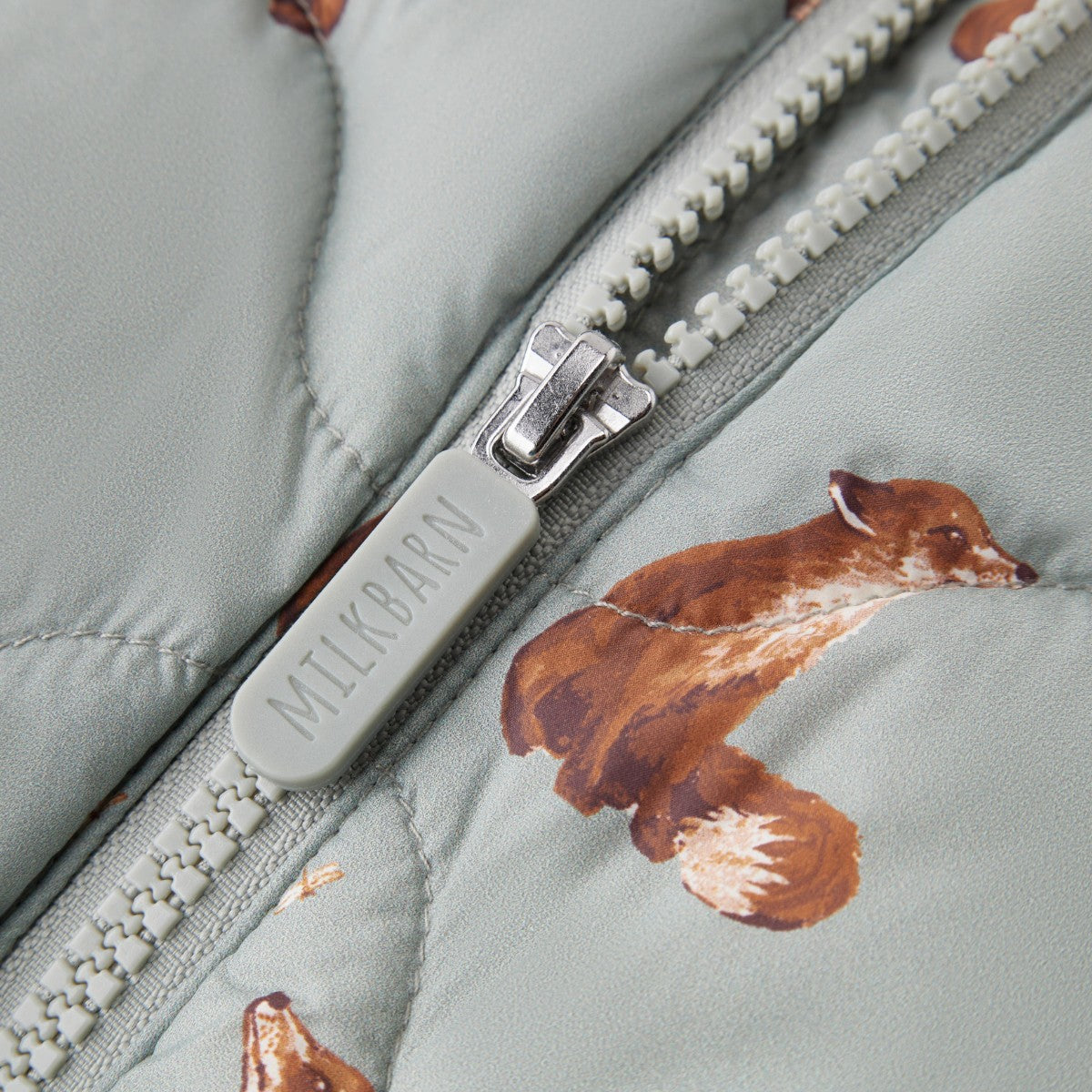 Milkbarn Kids Nylon Down Vest Fox baby Apparel Cold Weather in Gold Fox fabric Other Detail