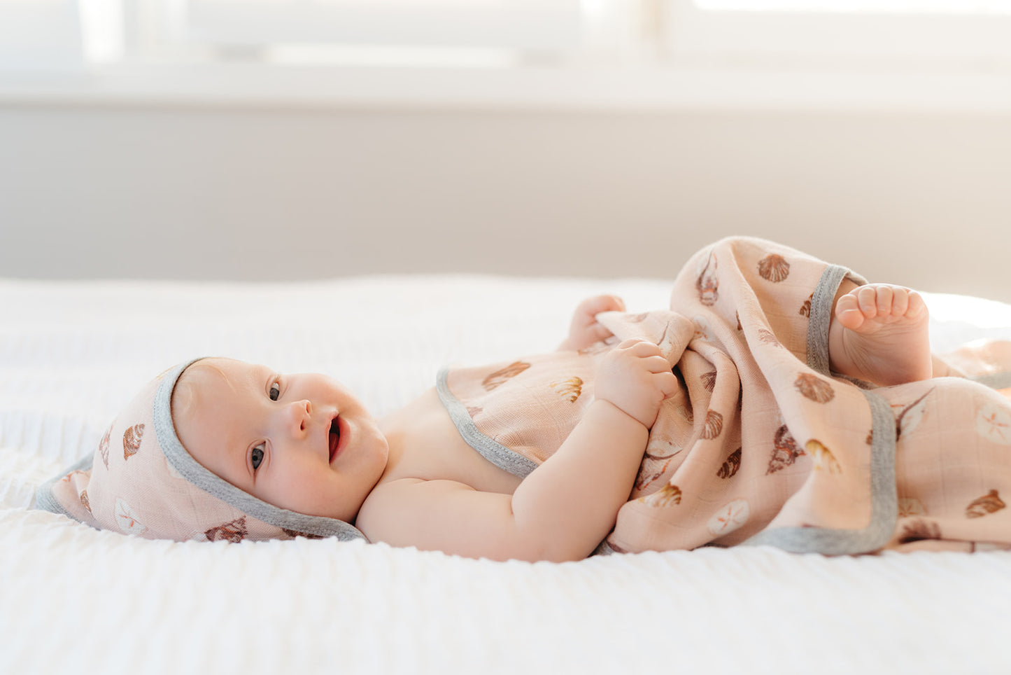 Seashells Hooded Swaddle Blanket