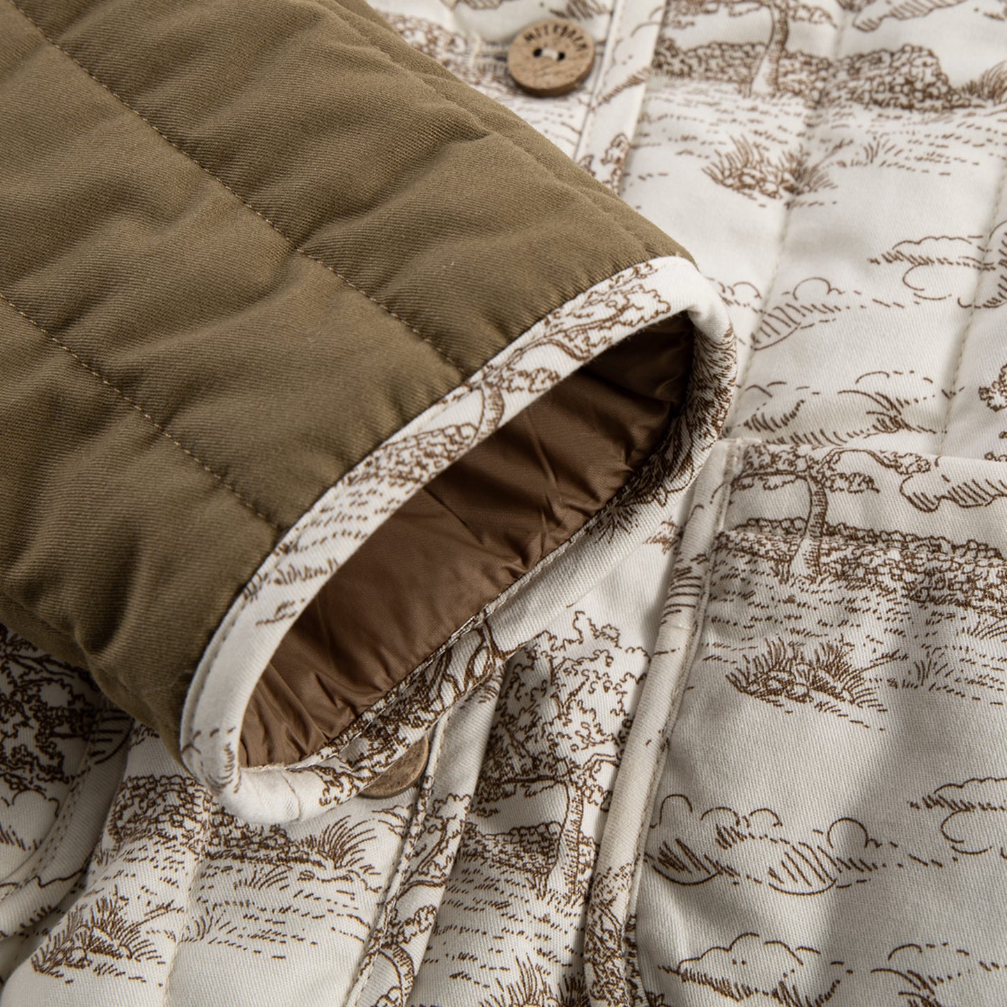 Country Toile Quilted Coat
