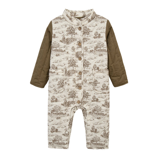 Country Toile Quilted Jumpsuit