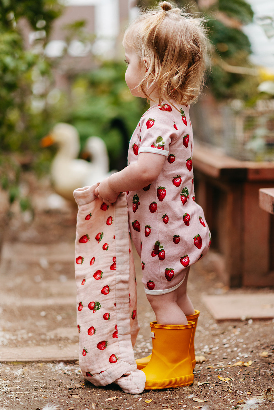 Milkbarn Kids Viscose from Bamboo Cotton Mini Lovey baby Home Blanket in Strawberry fabric Other Detail