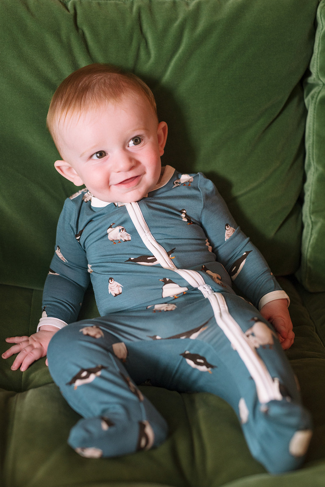 Penguin Luxe Stretch Zipper Footed Romper