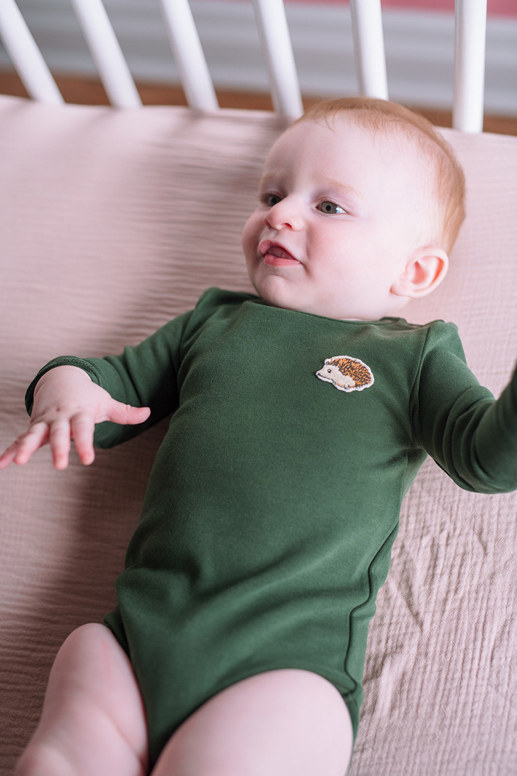 Dark Green Brushed Long Sleeve One Piece