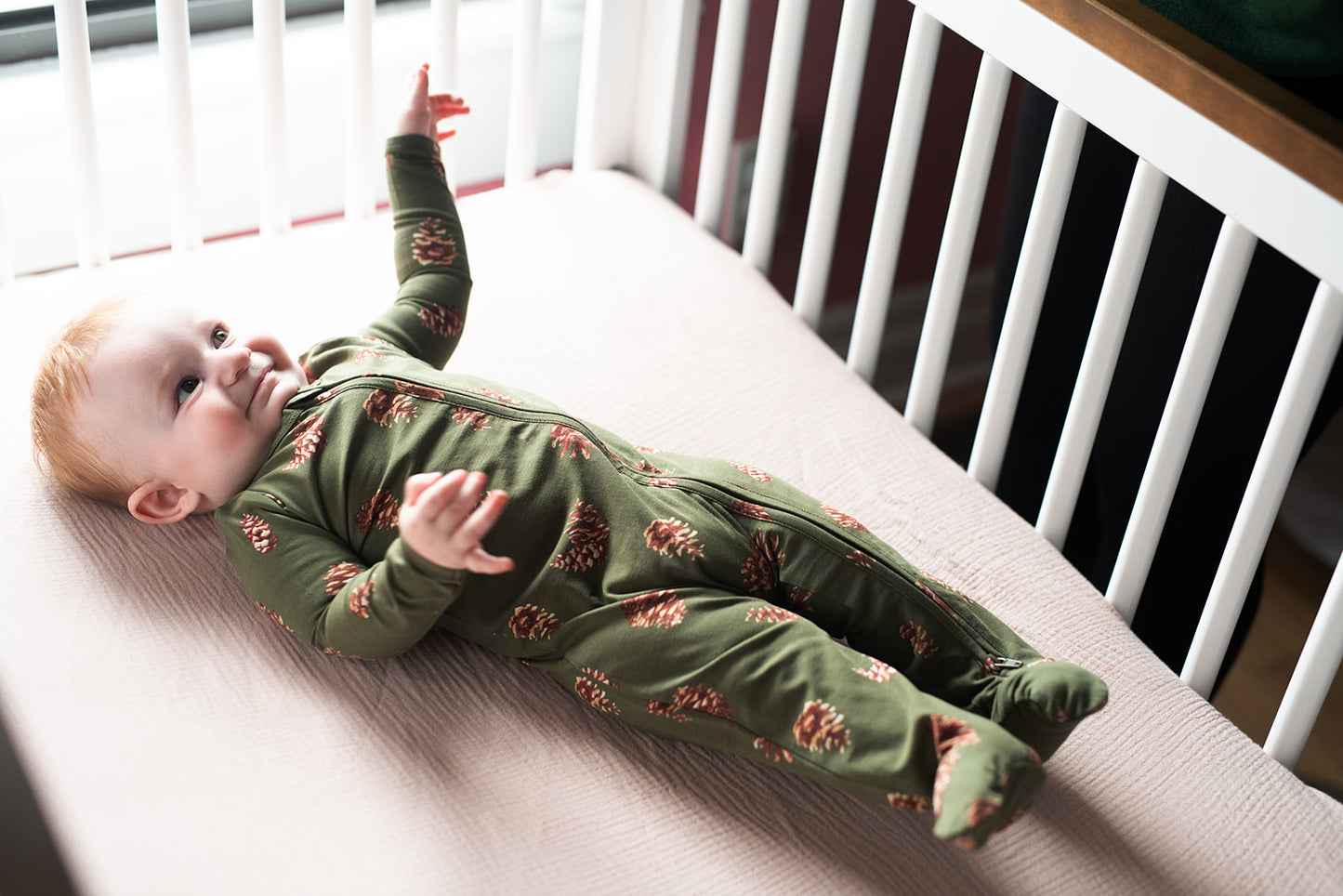 Pinecone Cotton Stretch Zipper Footed Romper