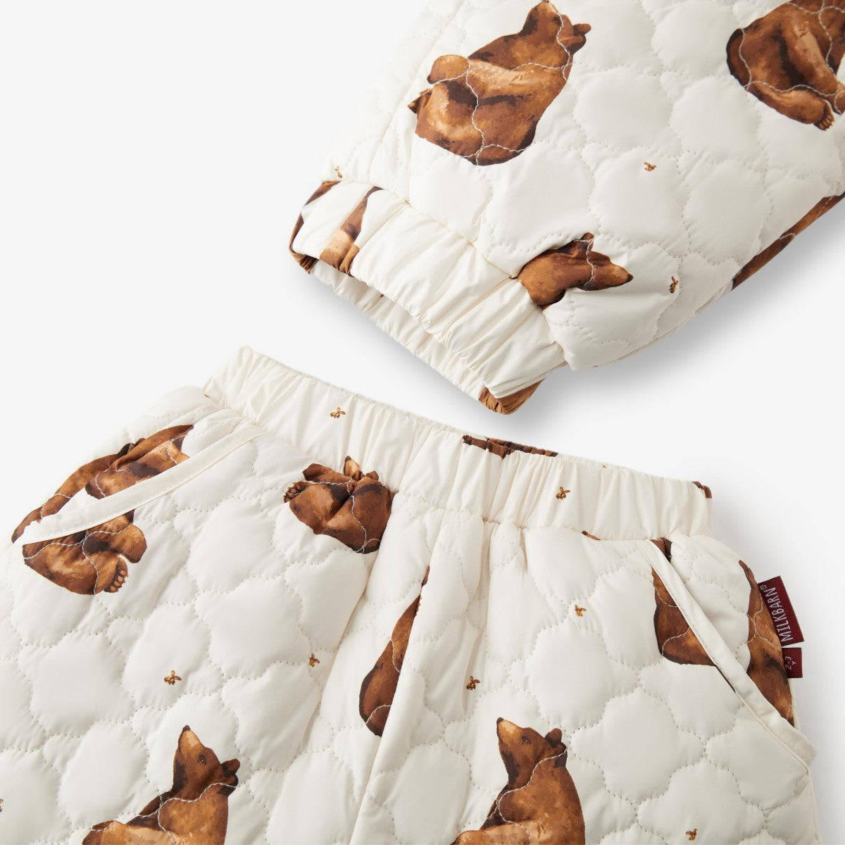 140137 – Honey Bear Quilted Pants Waist Detail