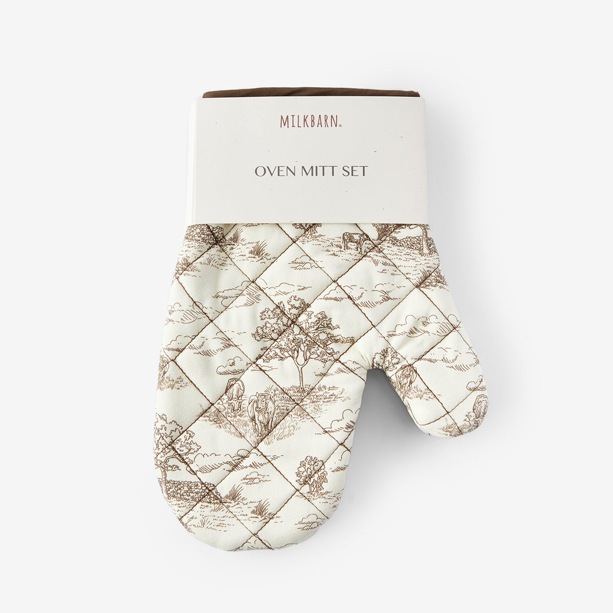 Country Toile Oven Mitt Set