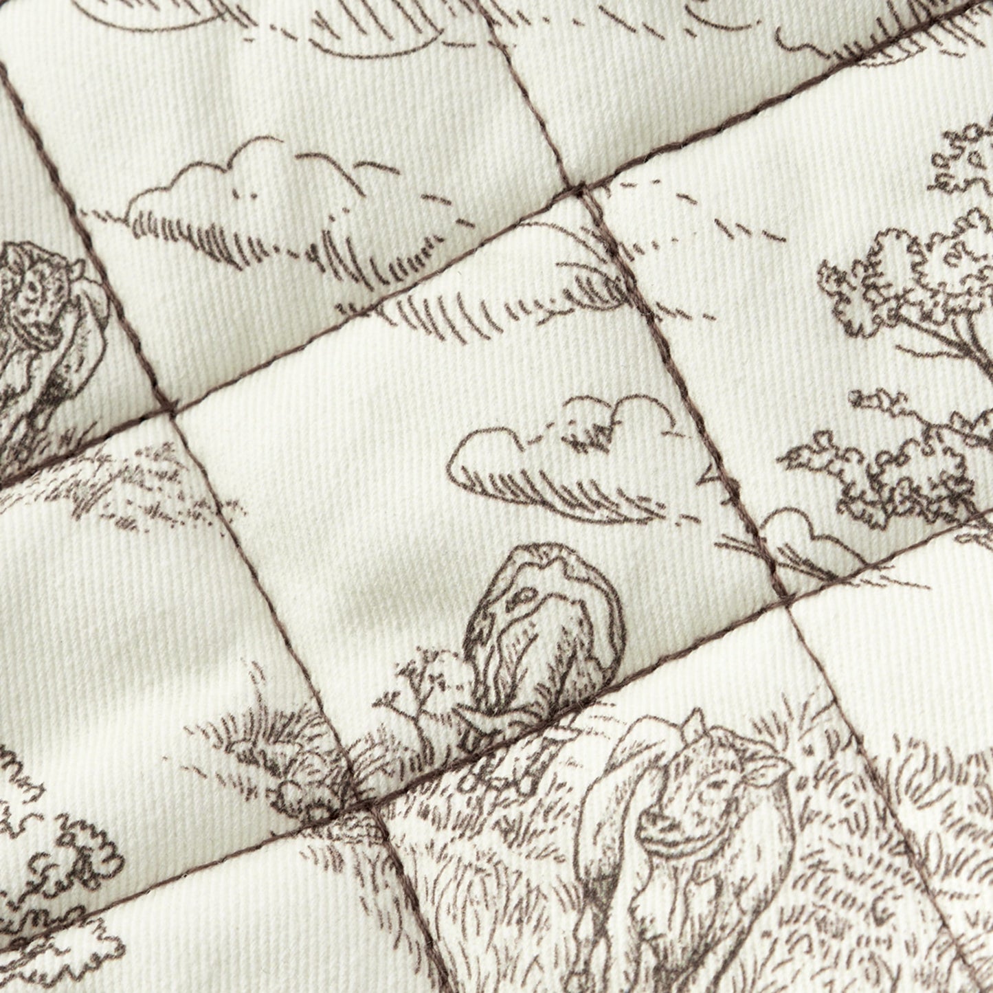 Country Toile Oven Mitt Set