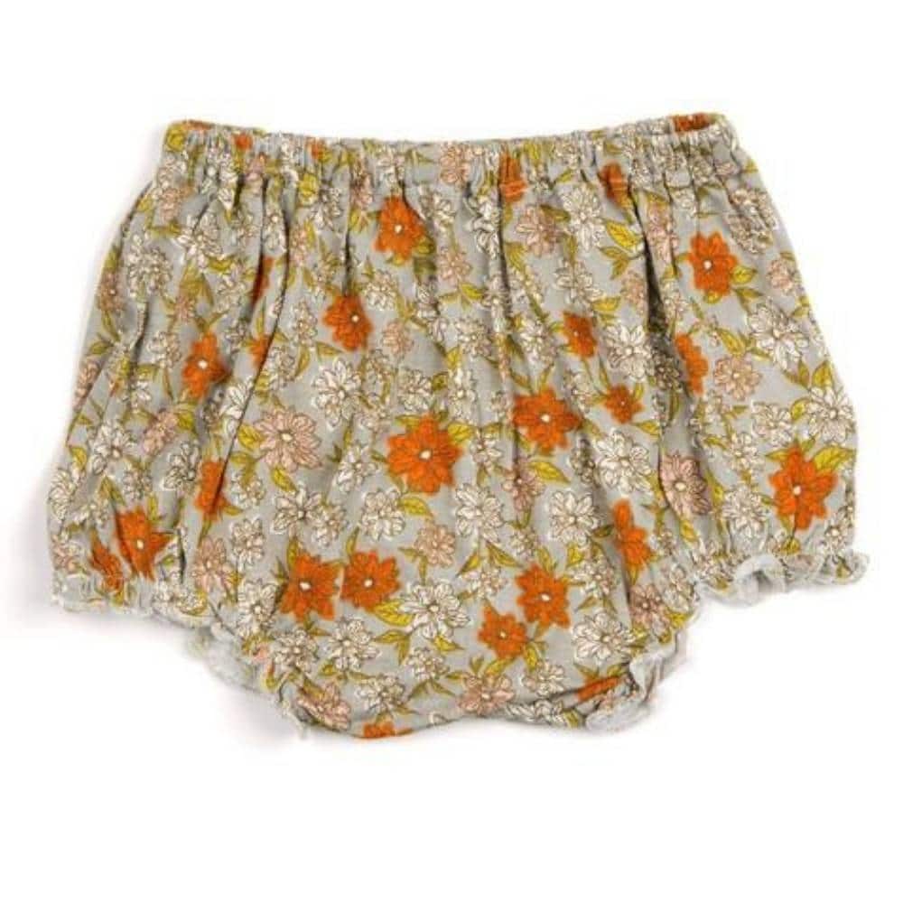 Grey Floral Bloomers by Milkbarn Kids