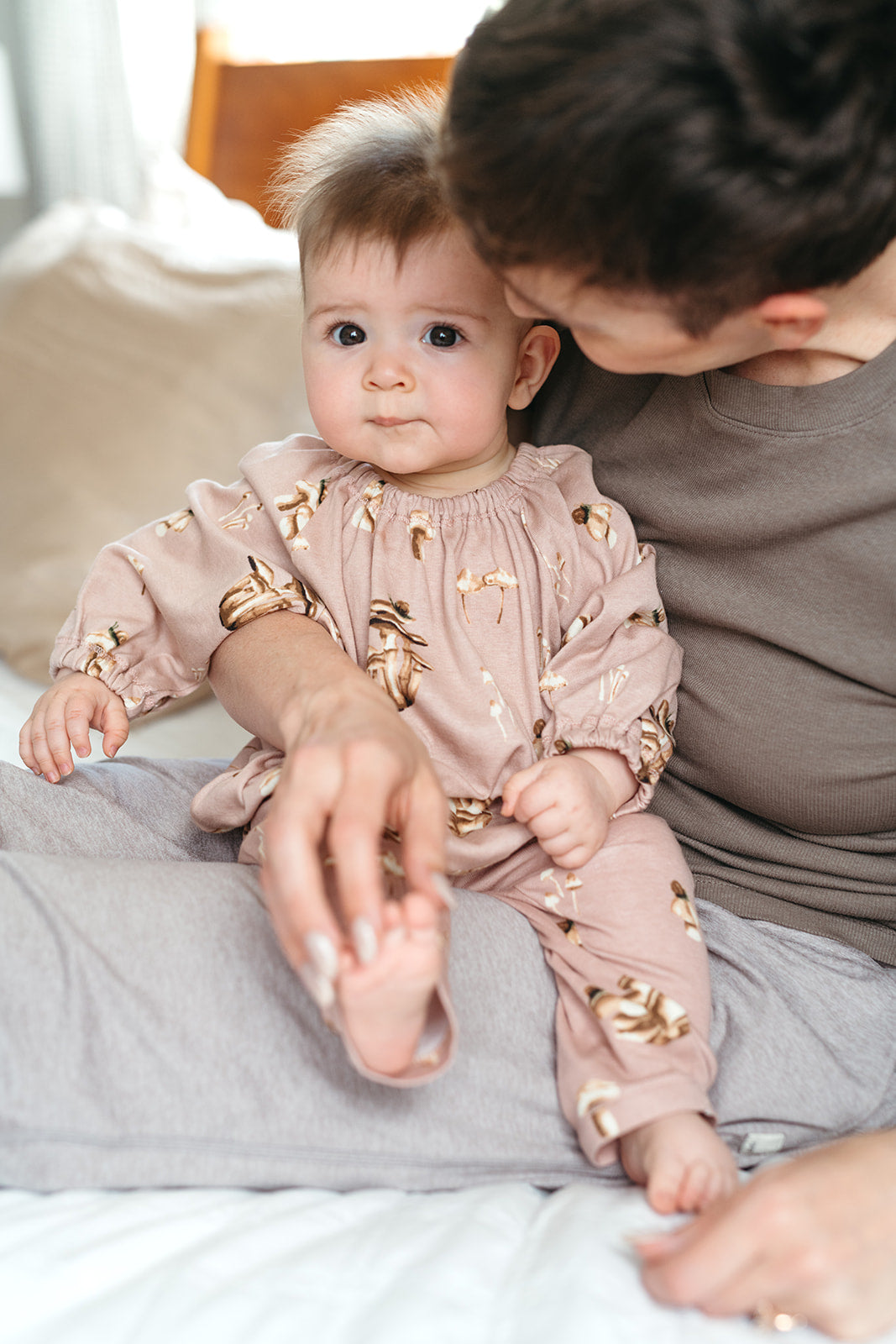 Mushroom Organic Cotton Dress and Legging Set