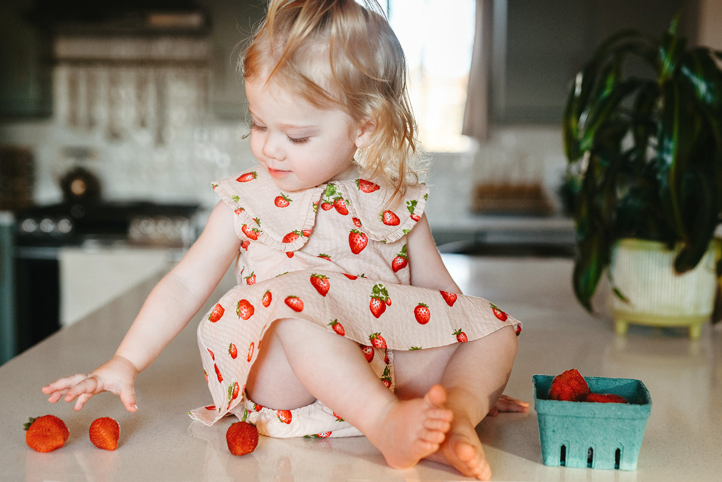 Strawberry Ruffle Collar Dress