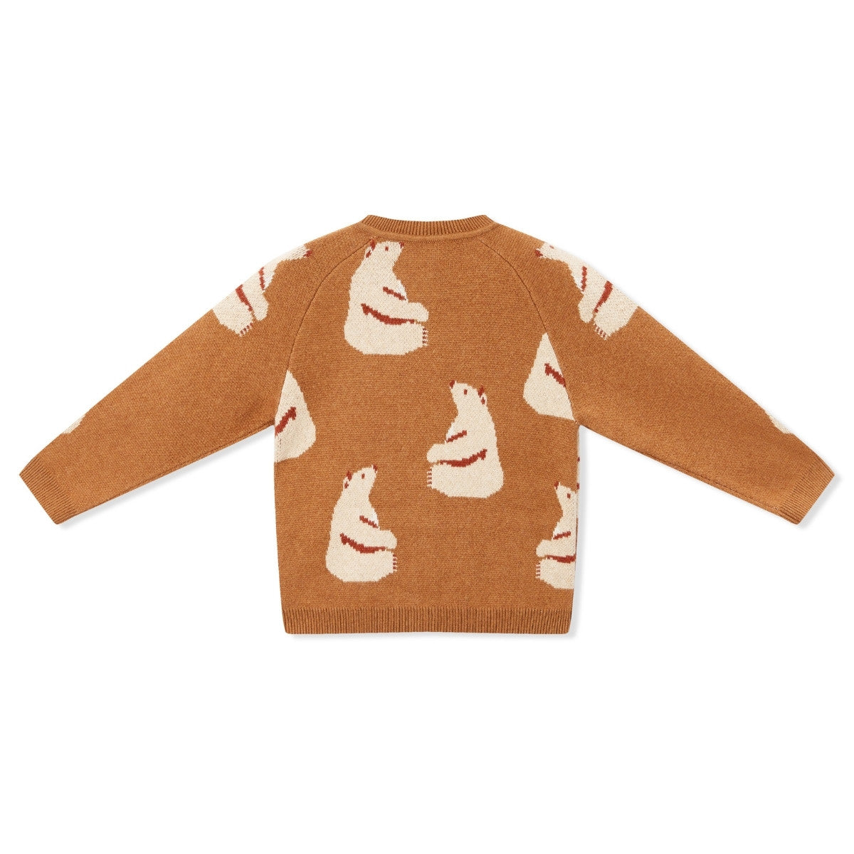 Honey Bear Knitted Birdseye Jacquard Cardigan Back