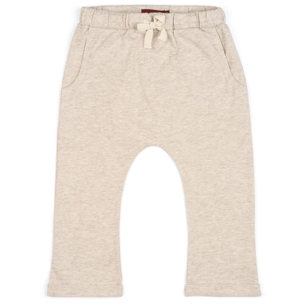 Baby or Child's Jogger Pant or Lounge Pant in the Organic Cotton Heathered Oatmeal Fabric by Milkbarn Kids