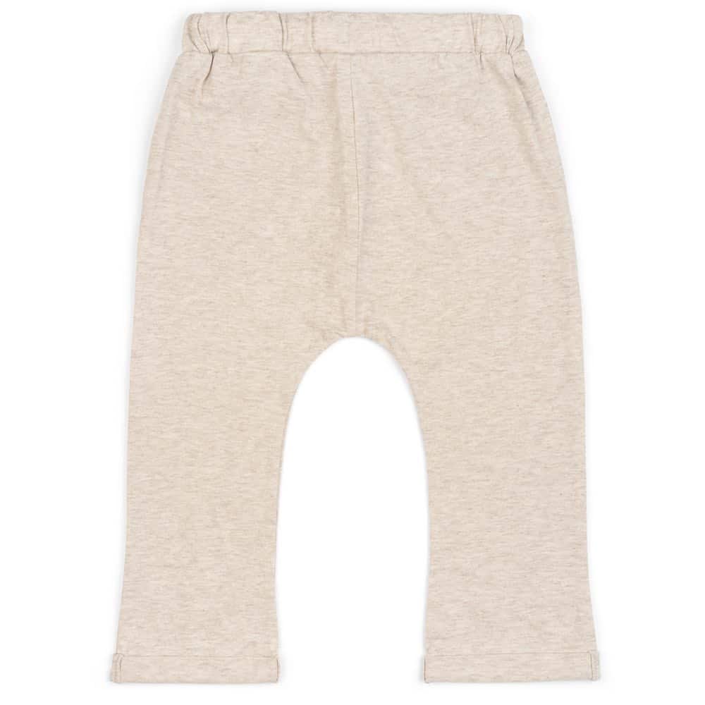 Jogger Pant or Lounge Pant in the Organic Cotton Heathered Oatmeal Fabric by Milkbarn Kids