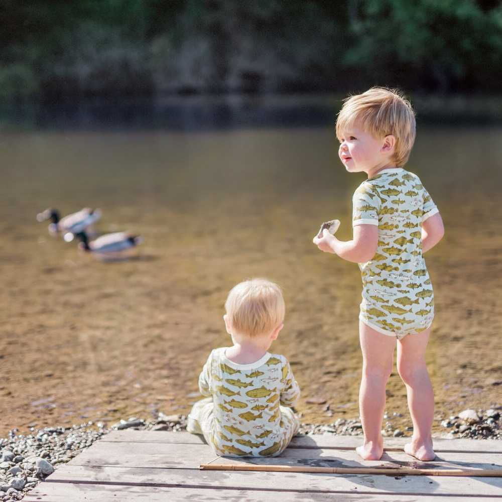 Milkbarn One Piece - Blue Fish - Bamboo