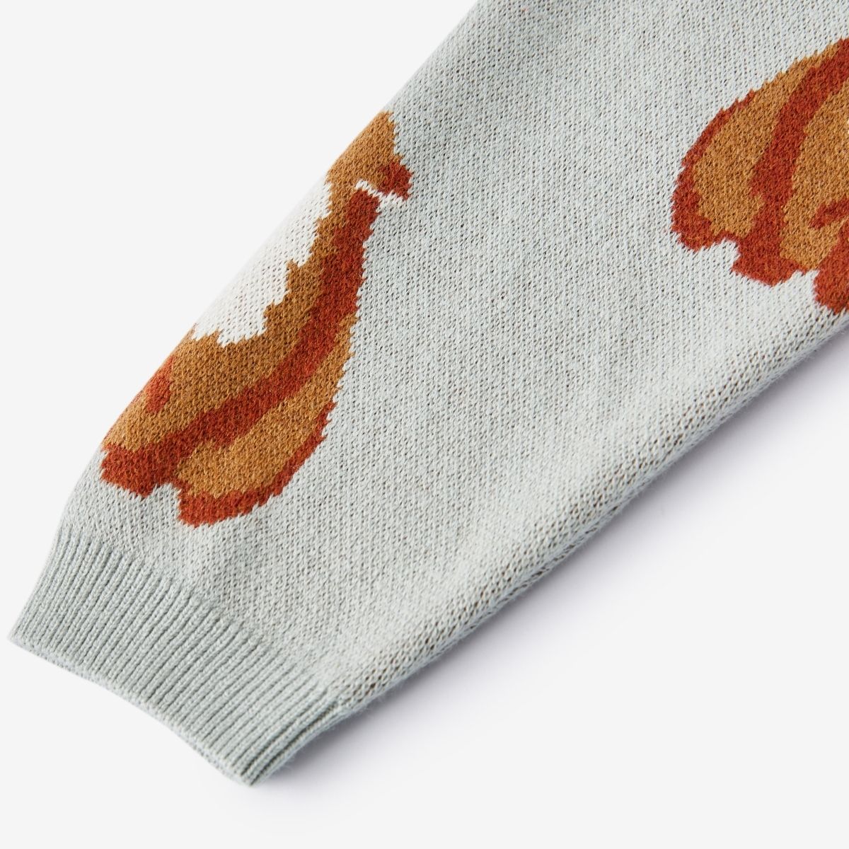 Fox Knitted Birdseye Jacquard Sweater Sleeve Detail