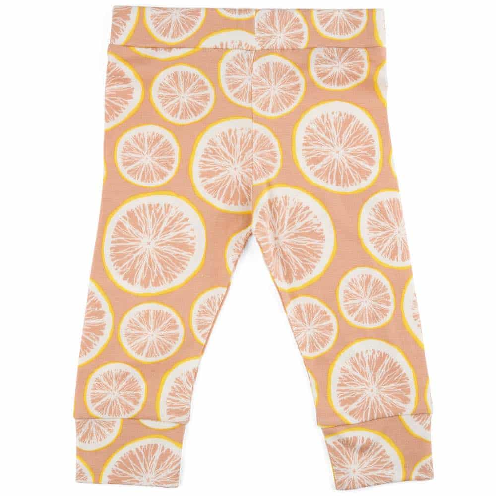 Organic Cotton Baby Leggings or Tights in the Grapefruit Print by Milkbarn Kids