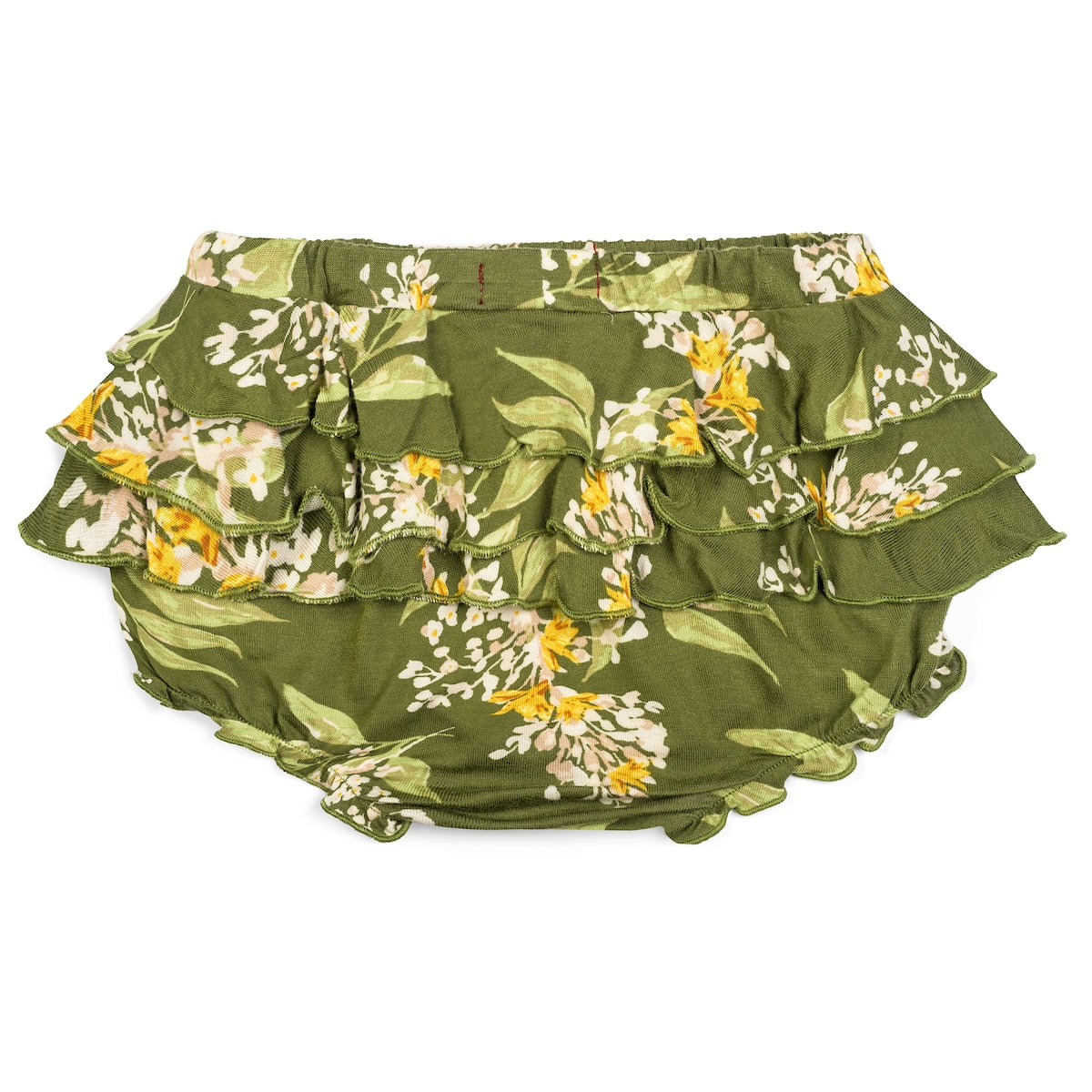Green Floral Bamboo Ruffle Bloomer 3-6M