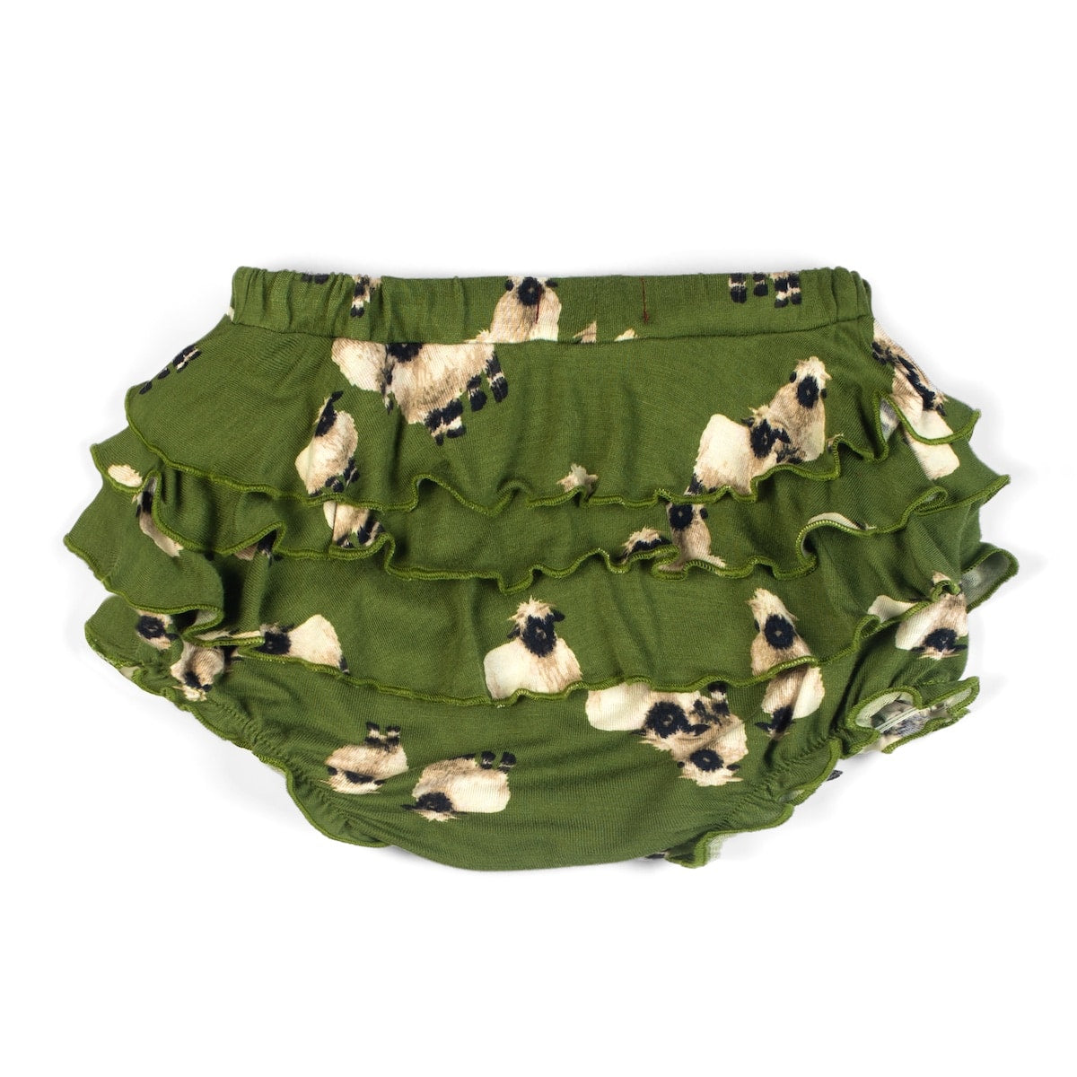 Valais Sheep Bamboo Ruffle Bloomer Back by Milkbarn