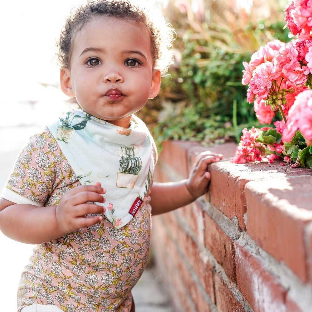 Milkbarn Kerchief Bib - Potted Plants - Bamboo