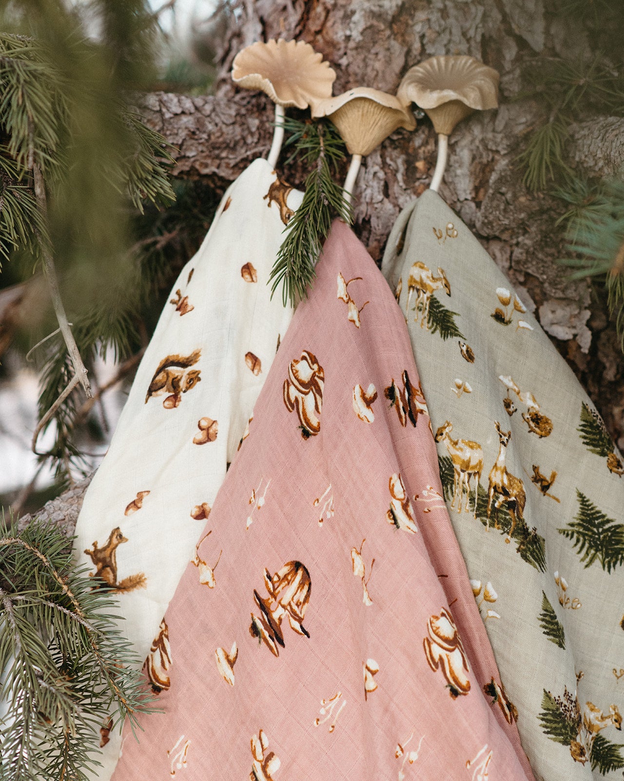 Mushroom Organic Cotton Muslin Swaddle Blanket