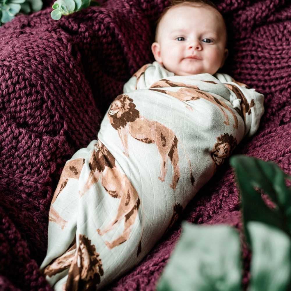 Milkbarn Swaddle Blanket - Lion - Bamboo