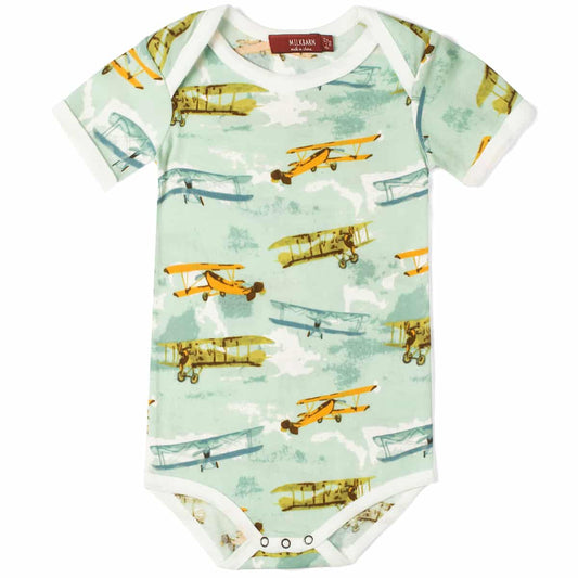 Vintage Planes Organic Short Sleeve One Piece