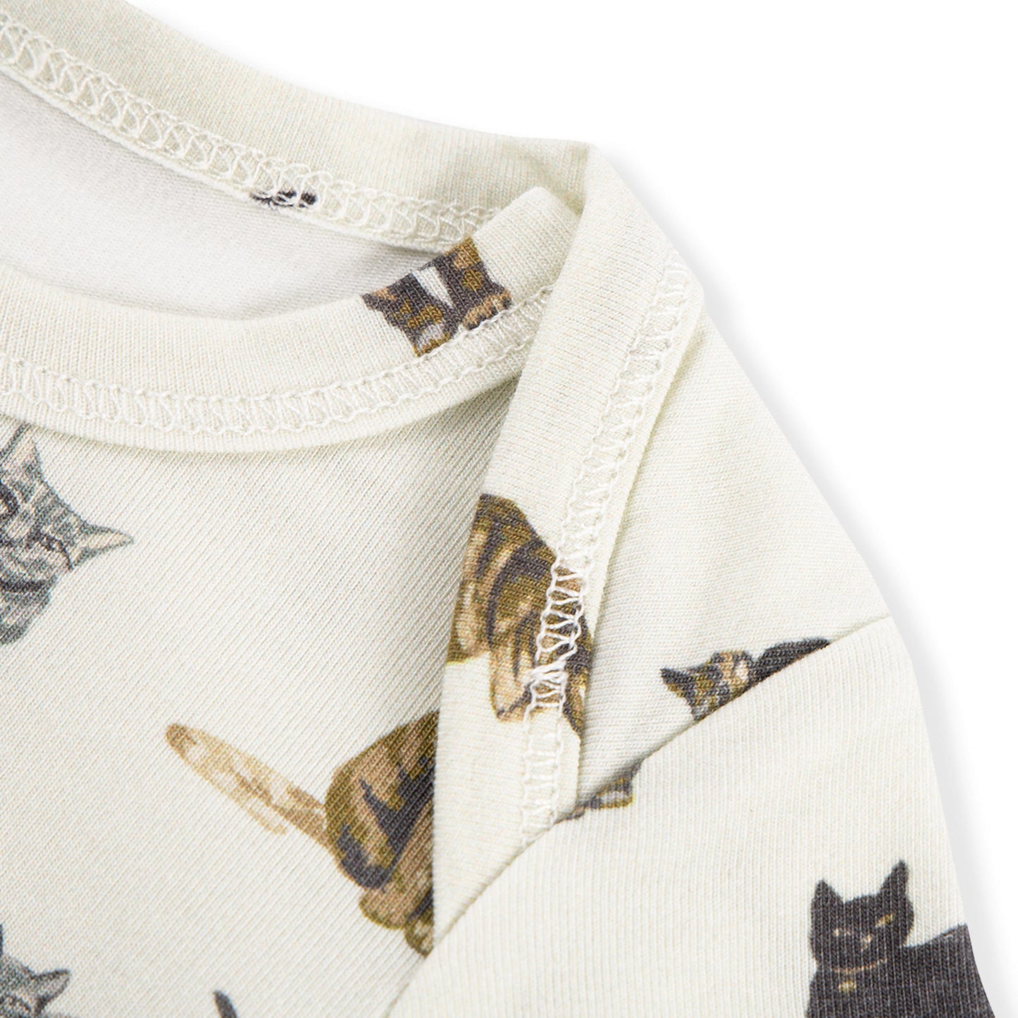 Cat Cotton Stretch Short Sleeve One Piece