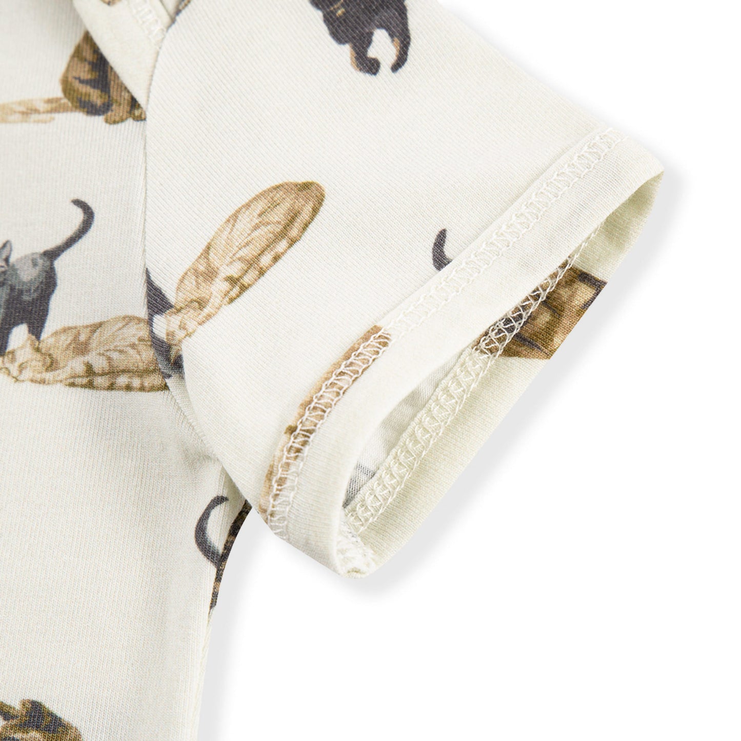 Cat Cotton Stretch Short Sleeve One Piece