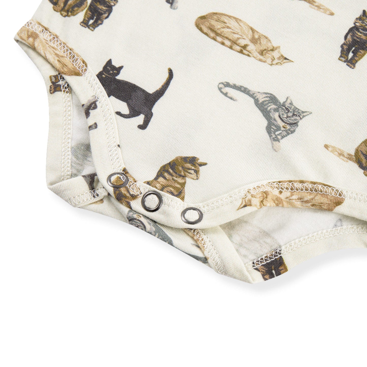 Cat Cotton Stretch Short Sleeve One Piece