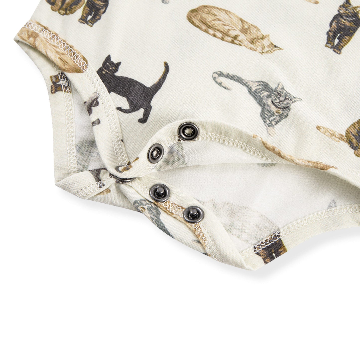 Cat Cotton Stretch Short Sleeve One Piece