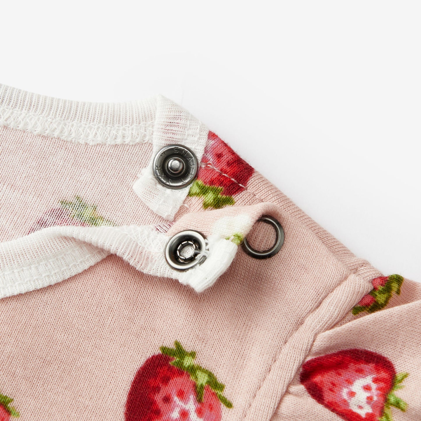 Milkbarn Kids Organic Cotton Cotton Ruffle One Piece baby Apparel One Piece in Strawberry fabric Other Detail