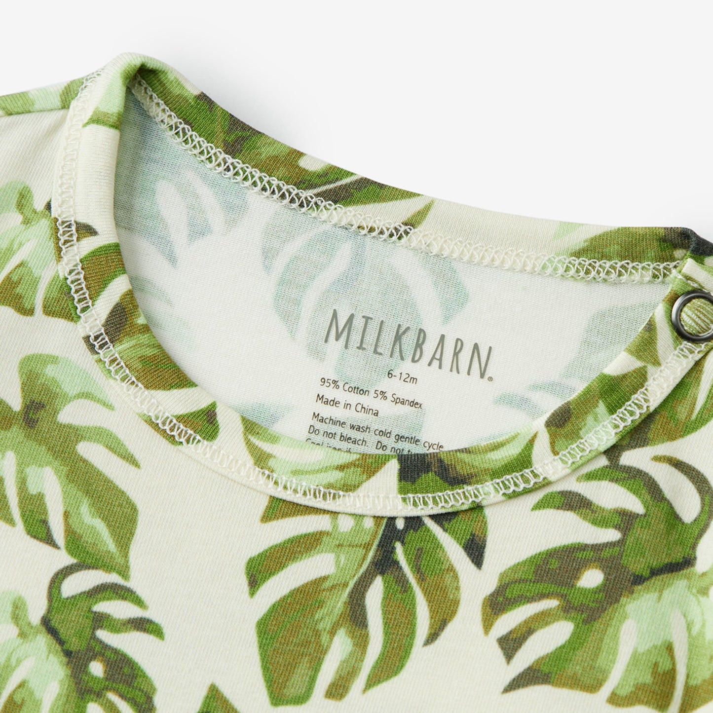 Island Leaf Cotton Stretch Ruffle One Piece