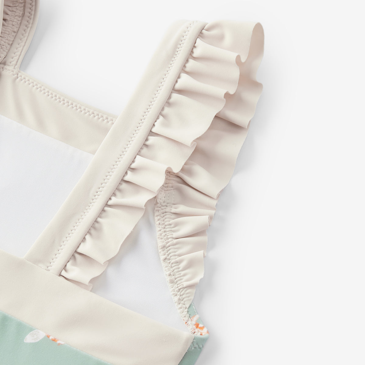 swimming koi ruffle square neck swimsuit