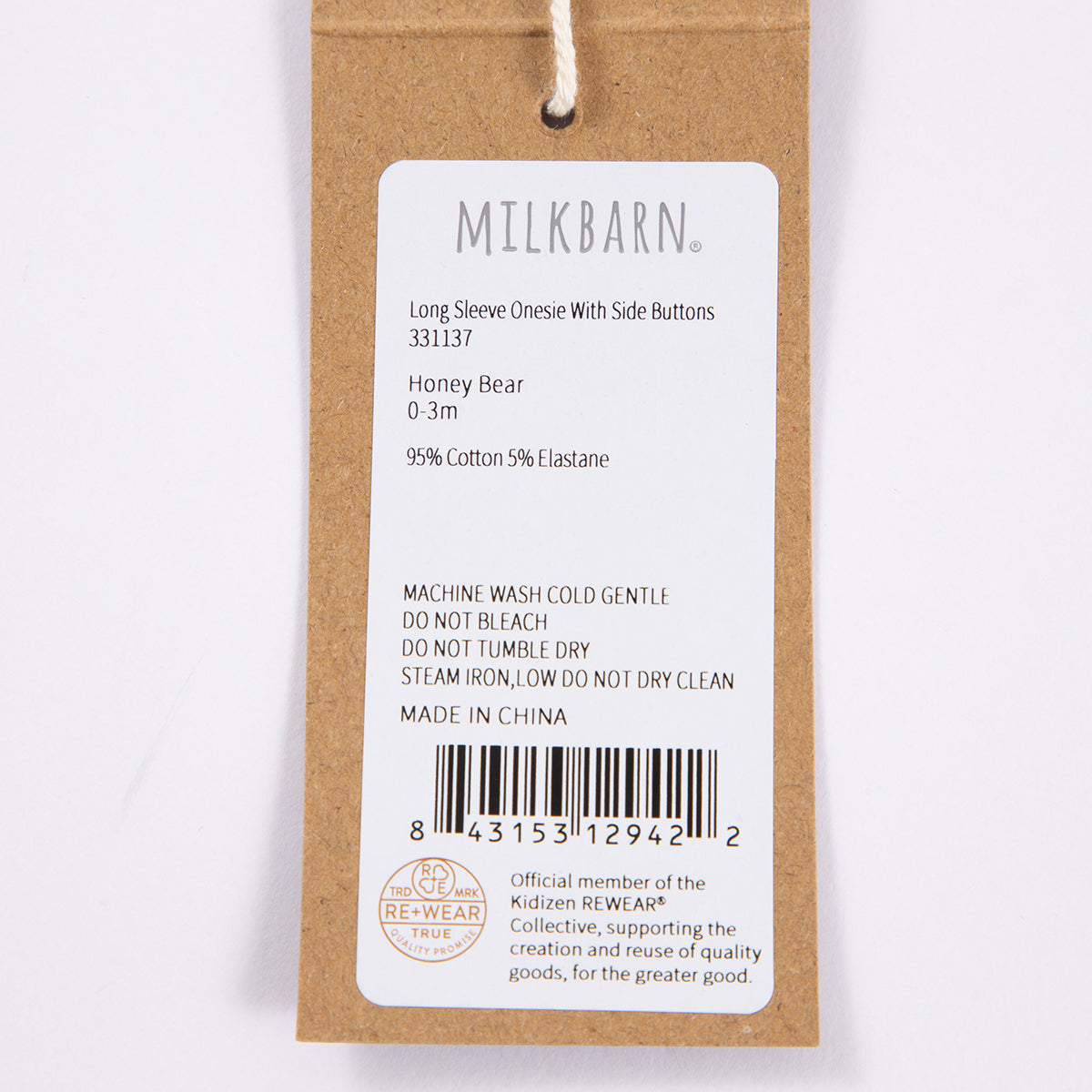 Milkbarn Kids Cotton+Spandex Stretch Crossover Long Sleeve One Piece baby Apparel One Piece in Honey Bear fabric Photo