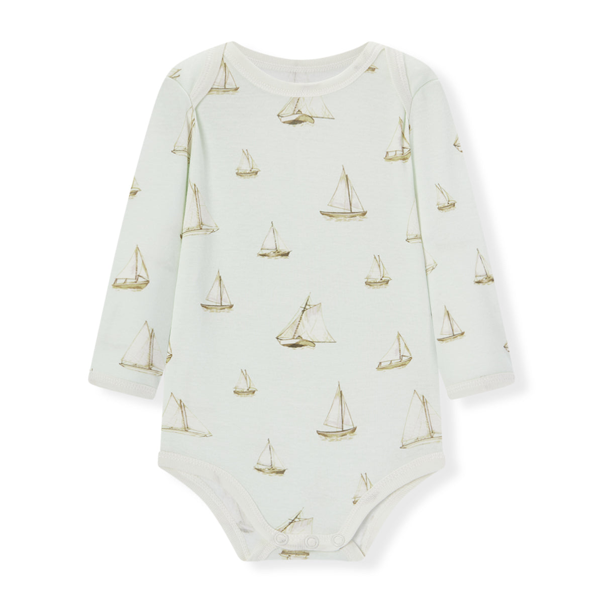 sailboat melody organic cotton long sleeve one piece